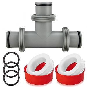 RURIZHONGTIAN Pi&egrave;ce en T de piscine de 38 mm, 3 voies de valve de piscine 38 mm, raccord en T pour tuyau de 38 mm de diam&egrave;tre, tuyau en T de 38 mm, adaptateur de tuyau de piscine pour Intex Bestway (AN JIAO DA MAI, neuf)