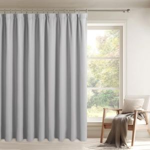 DWCN Rideau de s&eacute;paration avec Galon fronceur, 200 x 210 cm (Largeur x Hauteur) - Gris argent&eacute; - 1 pi&egrave;ce - Rideau Thermique Extra Large - avec Cravates - pour Rail, Salon, Chambre &agrave; Coucher (DWCN EU, neuf)