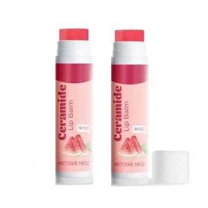 Baume à Lèvres Teinté En Céramide,Sticks Levres Hydratant,Spf 50 Pa+++ Stick Levres,Niacinamide Baumes à Lèvres,Stick a Levre Solaire 50,Pour éclaircir Et Protéger Les Levre (2) (BaiYuZ, neuf)