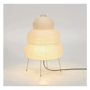 ZABEES Décor Lampe de Bureau trépied lampadaire Chambre Chevet Japonais Salon Salle à Manger étude Loft Blanc Papier de Riz Lampe de Table (zhang'shui'tian'hua, neuf)