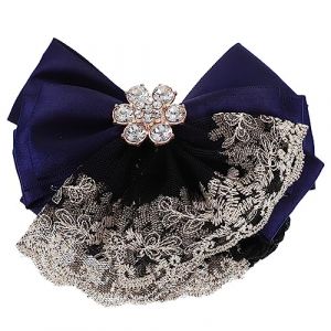 Beaupretty 8 Pièces chignon net filets à cheveux filet pour chignon filet à chignon filet à cheveux pour chignon pinces à cheveux pour femmes Pince en acier strass dentelle polyester Blue (lorianca, neuf)