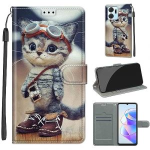 SIENIANLINE Coque pour Honor X7A, Coque Honor Play 7T,Etui Protection Housse Premium en Cuir de Portefeuille en Cuir Fermeture Magn&eacute;tique Flip Case pour Honor X7A / Honor Play 7T (DIKAS, neuf)