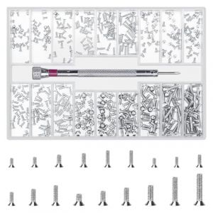 QOOSIKICC 500 Pi&egrave;ces Petites Vis, M1.2/M1.4/M2 Kit de R&eacute;paration Micro Vis &agrave; Lunettes &agrave; T&ecirc;te Frais&eacute;e &agrave; T&ecirc;te Plate pour Lunettes, Ordinateur Portable, Montres (M) (Shenzhen Mingrisheng Electronic Commerce Co., Ltd., neuf)