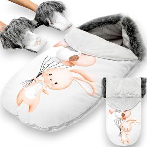 chanceliere bebe poussette 90 x 45 cm - chanceli&egrave;re et couverture universelle ideal pour cybex et autres b&eacute;b&eacute;s poussettes auto sieges ideal pour pour les gar&ccedil;ons et les filles Lapin (ASE Sp&oacute;łka Akcyjna, neuf)