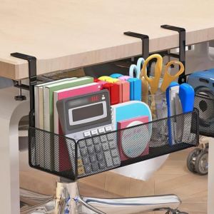 VINGAA Organiseur de fichiers &agrave; suspendre, pince sur tiroir de bureau, rangement lat&eacute;ral &agrave; suspendre, grande capacit&eacute; sous une table, magazine, documents, organiseur de bureau lat&eacute;ral en acier, facile (ZN-M, neuf)