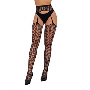 LKRSEEF Autofixant Guepiere Femme Ouvert Vintage Ensemble Dentelle Sexy &Eacute;rotique Bas Grande Taille Collant Autofixant Collant R&eacute;sille Transparente Femme Combinaison Nylon Livraison 24h (LKRSEEF FASHION, neuf)