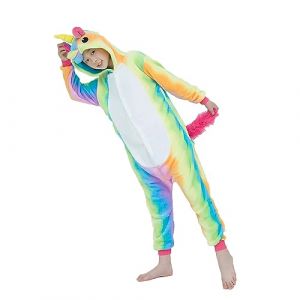 Kimily-UK Pyjama Combinaison Licorne Unisexe Enfant | Grenouill&egrave;re &agrave; Capuche Polaire et Doubl&eacute;e Chaud | D&eacute;guisement Cosplay Animal pour Carnaval, No&euml;l - Gar&ccedil;ons et Filles (Kimily-UK, neuf)