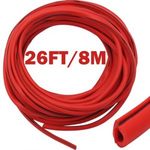 Joint Porte Voiture, CTRICALVER 8M Rouge Protege Portiere Voiture, Bande de protection de bord de porte en forme de U en PVC, adapt&eacute; aux Voitures SUV MPV et &agrave; la Plupart des mod&egrave;les (CTRICALVER-FR, neuf)