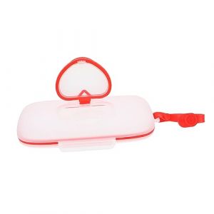 minkissy Boîte de Lingettes Humides Portable pour Distributeur à Suspendre pour Poussette et Lit Accessoire Pratique de Voyage Blanc Rouge (Prettbeauty, neuf)