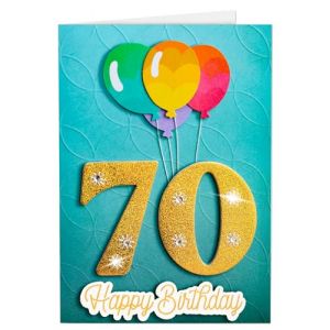 Joli Coon Carte anniversaire 70 ans de luxe SIGNATURE 3D &ndash; Carte d&rsquo;anniversaire 70 ans premium en 3D avec enveloppe FinePaper et autocollant cachet (JoliCoon, neuf)