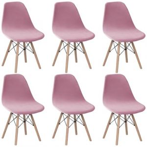 Housse de Chaise Scandinave en Velours Lot de 2 Housses de Chaise de Salle &agrave; Manger Extensibles Couverture Protection Chaises Scandinaves Lavable pour Cuisine Maison H&ocirc;tel Rose(Rose,Lot de 6) (taiyuansuandashangmaoyouxiangongsi, neuf)