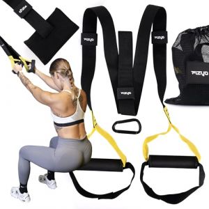 Fizyo TRX Sangles d'exercice &eacute;lastiques, entra&icirc;nement de r&eacute;sistance du corps entier, parfait pour les femmes et les hommes, adapt&eacute; pour l'exercice &agrave; la maison et les voyages, sangles de suspension (Fizyo, neuf)