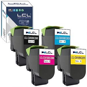 LCL 802SK 802SC 802SM 802SY Cartouche de Toner Compatible pour Lexmark 80C2SK0 80C2SC0 80C2SM0 80C2SY0 pour Lexmark CX310 CX310N CX310DN CX410 CX410E CX410DE CX410DTE CX510 CX510DE CX510DHE(4-Pack) (Great Office, neuf)