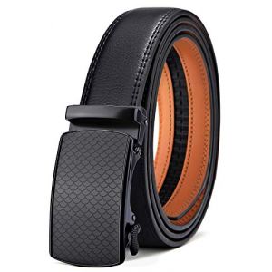 BULLIANT Ceinture Homme, Ceinture Automatique en Cuir pour Hommes Largeur 35mm Cadeau Box,Taille Ajustable,Noir200,130cm/38-44" taille r&eacute;glable (Bulliant, neuf)