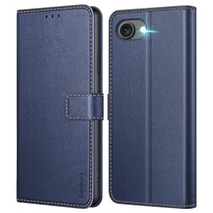 Ganbary Coque pour iPhone 16e, [Housse en Cuir PU Premium] [Etui à Rabat] [Pochette de Portefeuille], Étui de Protection pour iPhone 16e - Bleu Foncé (Ganbary, neuf)