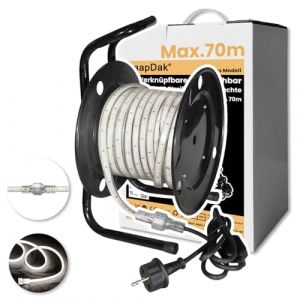 LaapDak Projecteur de Chantier 90W,Barre LED 10m,11.000lm Lampe Chantier avec Prise,6500K,IP54, Étanche pour Garage, Atelier,Travail (Avec un moulinet) (LaapDak, neuf)