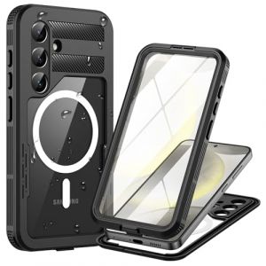 Focusor Coque pour Samsung Galaxy S24 Plus &Eacute;tanche Compatible avec MagSafe [IP68 Imperm&eacute;able] 360 Indestructible Antichoc Integral Antipoussi&egrave;re Waterproof Etui Protection pour S24 Plus 5G, Noir (Focusor FR, neuf)