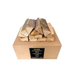 PINI Bois de chauffage pr&ecirc;t &agrave; l'emploi en h&ecirc;tre 10 kg env. 25 cm pour chemin&eacute;e, barbecue, brasero, four &agrave; pizza, fumoir (pini coal, neuf)
