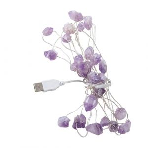 BUGUUYO 1 Pc Guirlande Lumineuse Améthyste Lumière Naturelle Décor De Cristaux Lumières De Batterie Décoratives Guirlandes Lumineuses en Cristal Noël Délicat Éclairage Pierre Naturelle (Recardis, neuf)