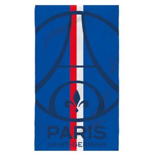 OMYDREAM PSG Sport Serviette de Bain et de Plage et de Plage | 100% Coton | Oeko-TEX | 70x120cm | Imprim&eacute; Gar&ccedil;on | Bleu/Rouge (Omydream, neuf)