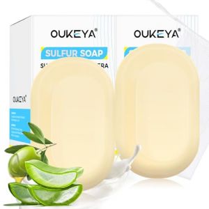 OUKEYA 10% Savon Au Soufre, Savon Lait De Chevre, Cide Salicylique, Huile d'Arbre à Thé, Aloe Vera, Apaisant, Réparation de la Barrière Cutanée, 2 x115g (guangzhoushixiongbenshengwukejiyouxiangongsi, neuf)