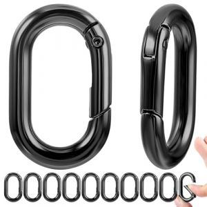 Lot de 10 Mousqueton INOX Noirs de 3,4 cm Petit Mousqueton Noir Mini Mousqueton Mousquetons Convient aux Sacs &agrave; Dos et aux Porte-cl&eacute;s (Dependon, neuf)