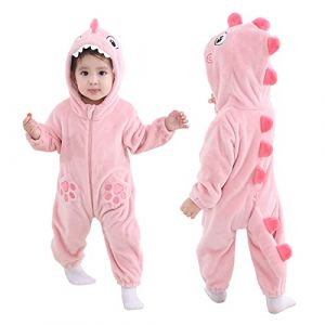 Doladola Combinaison de flanelle pour neutres b&eacute;b&eacute; enfant animaux combinaison pyjama d&eacute;guisement halloween(2-3 ans,requin rose) (Doladola-FR, neuf)