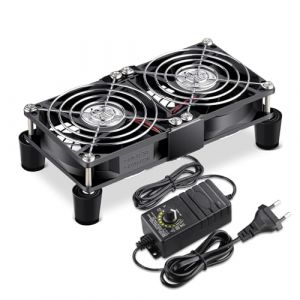 GDSTIME Ventilateur 220V 80mm &agrave; roulement &agrave; billes Double 80x80 Ventilateur 230V PC Fan avec Contr&ocirc;leur de Vitesse R&eacute;glable pour PC Routeur Bo&icirc;tier TV Meuble (Gdstime, neuf)