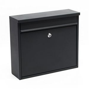 Wiltec Boîte aux Lettres Murale ou sur Pied V13, Verrouillable, Gris Anthracite, Acier galvanisé, 360 x 105 x 315 mm, Fente et clapet pour courrier (Wiltec Wildanger Technik GmbH, neuf)