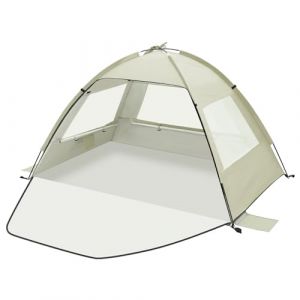 Tente de Plage Anti-UV 50+ Portable pour Bébé et Adulte - Abri de Plage Coupe-Vent (Khaki, 4 Personen) (hfgyu, neuf)