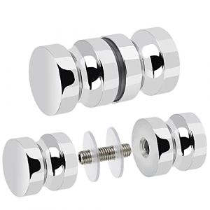skytowards 2 PCS Poign&eacute;e Porte Douche en Acier Inoxydable Bouton Porte de Douche Rond Poign&eacute;e de Porte Douche en Verre Bouton de Porte Coulissante Inox pour Salle de Bain Cuisine Maison Bureau H&ocirc;tel (ASTROS OUSADOS UNIPESSOAL LDA, neuf)