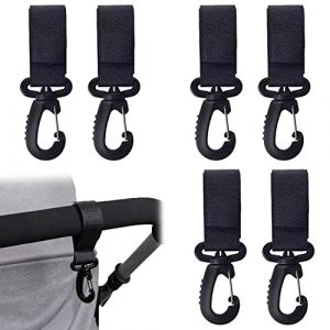 XPOOP 6 Pièces Crochet Poussette Accroche Poussette Clip Poussett Crochet Mousqueton Poussette Crochet Attache Poussette Crochet Poussette Universel pour Accrocher les Sacs à Provisions Sac a Langer (XPOOP, neuf)