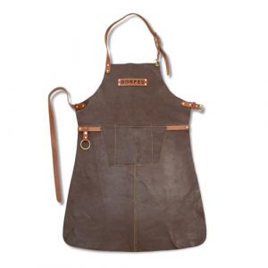 BonFeu Tablier de barbecue - Cuisine en plein air - Tablier pour homme et femme - Tablier en cuir de luxe (Boutiquefoyerexterieur, neuf)