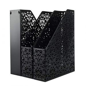 EasyPAG Lot de 3 Métal Porte Revue Vertical Corbeilles à Courrier A4 Banette de Rangement Bureau Organisateur de Magazine Range Document Bannette Papier,Noir (EasyPAG-EU, neuf)