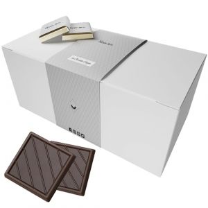 Coffret de Chocolats - Boîte de 70 Carrés de Chocolat Noir 70% à Déguster ou Offrir - 100% Pur Beurre de Cacao - Fabriqué en France - 350 Gr (Chocolats Personnalisés, neuf)