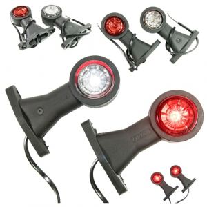 Web Truck 2 x LED caoutchouc feu de gabarit latéral 12V 24V avec homologation E feu de position voiture camion caravane voiture lampe lumière blanc rouge long (WEB TRUCK, neuf)