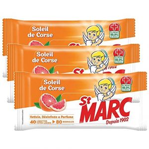 St.Marc - Lingettes Antibactriennes - Soleil de Corse x 80 - lot de 3 by St Marc (LYOR SHOP, neuf)