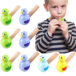 Biluer 10PCS Sifflets en Bois Bois Oiseaux Sifflets Dessin&eacute;e Sifflet &agrave; Oiseaux Enfants &Eacute;ducatif Instrument De Musique Jouet pour Vos Enfants Anniversaires No&euml;l Vacances (Couleur Al&eacute;atoire) (D) (Biluer, neuf)