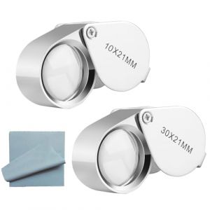 Loupe Grossissement 10x Et 30x mm, Loupe Bijoutier, Grossissant Oeil Loupe 10x Et 30x mm, Loupe De Poche Pliable pour Bijoutiers, Loupe pour Pierres PréCieuses, Diamants, Plantes, Pièces de Monnaie (UP LII, neuf)