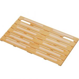Lifewit Lot de 1 Caillebotis Douche 59 &times; 37 cm Tapis de Bain, Tapis Douche Bambou avec Pieds Antid&eacute;rapants, S&eacute;chage Rapide pour La Douche Salle de Bain Baignoire Sauna Spa Piscine, Bois (Lifewit Home FR, neuf)