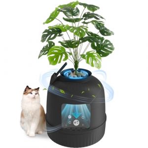 Lifewit Bac à LitièRe pour Chat Plant avec SystèMe D'éLimination des Odeurs, Bac à LitièRe à Couvercle Caché avec LumièRe LED et Pelle dans Le Salon, la Chambre, Le Coin, Noir (Lifewit Home FR, neuf)