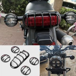 WOOGA Couvercle de protection de clignotant de feu arri&egrave;re de phare, couvercle de grille de phare compatible pour Ho&n&da Rebel CMX 250/CMX300/CMX 500 Accessoires 2021-2024 (5 pi&egrave;ces-Noir brillant) (woogaparts, neuf)