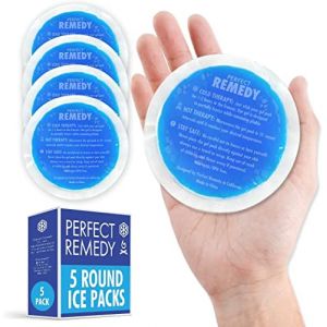Perfect Remedy - Poche de Glace en Gel Ronde Pour Blessures [5 Unités], Mini Poche de Gel Chaud Froid Réutilisable de 10 cm, Soulage Douleur, Yeux, Dents de Sagesse, Lèvres, Nez, Allaitement [Bleu] (Better Living EU, neuf)