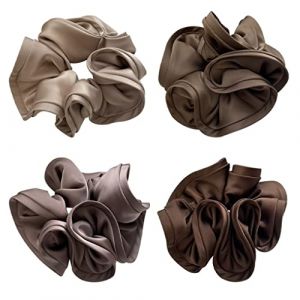 ACMEDE Lot de 4 Grand Chouchous Cheveux en Satin 15cm, Chouchou en Soie XL Antid&eacute;rapant Chouchou Scrunchie Chouchou en Satin Cheveux pour cheveux longs et &eacute;pais pour Filles Femmes (Acme Co,., neuf)
