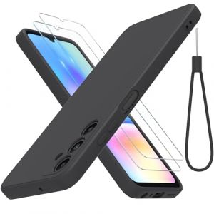THIYUFUNS Coque pour Samsung Galaxy A05s 4G (6.7") avec 2 Verre trempé,Silicone Liquide Intérieur Microfibre Etui de Protection Contre Les Chutes Antichoc Housse pour Samsung Galaxy A05s - Noir (syfanging, neuf)