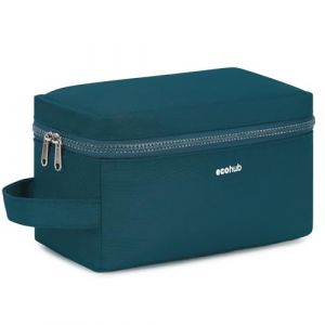 ECOHUB Trousse de Toilette Homme Femme Trousse Maquillage pour Accessoires de Voyage Sac de Rasage avec Poches Humides et S&egrave;ches Garcon Vanity Voyage Imperm&eacute;able pour Rangement Cosm&eacute;tiques, Bleu Vert (Ecohub Euro, neuf)