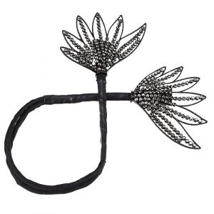 Homoyoyo Pince à Chignon Torsadé Décorative Accessoire Pratique pour Coiffer Cheveux Quelques Secondes pour Événements Spéciaux Noir avec Motif (S Wisdom HF, neuf)