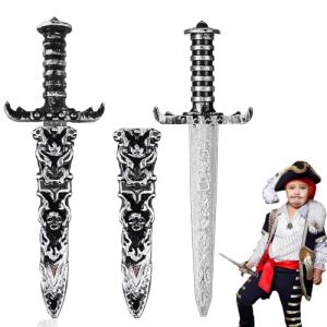LuyoNova 2 Pi&egrave;ces Dague de Pirate Toy Sword, &Eacute;p&eacute;e de Jouet en Plastique, Faux Couteau Non Tranchant, &Eacute;p&eacute;e de Pirate pour Accessoires de Costume de Pirate Accessoires de F&ecirc;te de Pirate (LuyoNova, neuf)