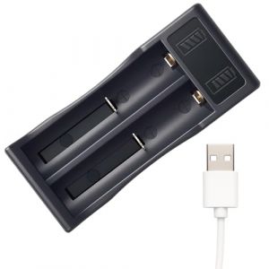 Chargeur Accu 18650, Chargeur Piles Rechargeables Li-ION 3,7 V pour Formats 18650 14500 16340 21700 26650 avec Contrôle Intelligent, USB Compact, Indicateur LED de Charge (HaoShiShiDa, neuf)