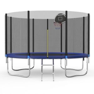 Redkid, Trampoline d'ext&eacute;rieur &Oslash; 305/366 cm, trampoline pour enfants, trampoline de jardin avec filet de s&eacute;curit&eacute;, &eacute;chelle, planche de panier de basket-ball (Outnet, 305 cm) (HJ INTERNATIONAL, neuf)
